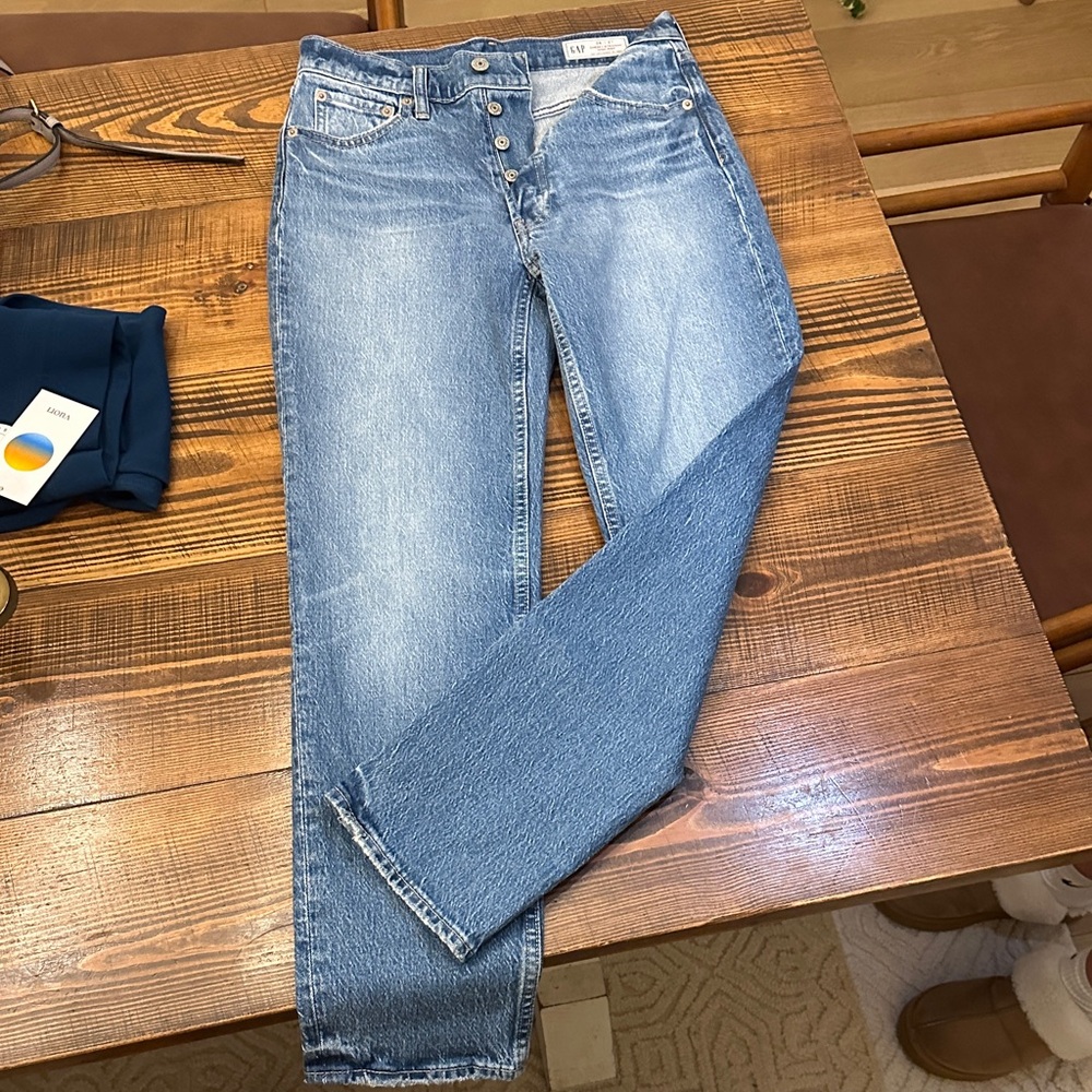 GAP Womens Cheeky Straight High Rise Denim Jeans